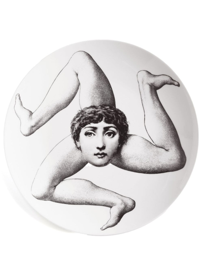 Fornasetti Tema E Variazioni Porcelain Plate (26cm) In White