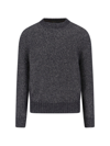 Loro Piana Textured Knit Dunstan Sweater With Ribbed Trims In Black