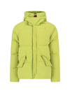 Ten C Nylon Hooded Down Jacket With Raglan Sleeves In Green