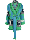 Alanui Icon Jacquard Cardigan In Blue