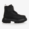 DOLCE & GABBANA BOYS BLACK LEATHER ANKLE BOOTS