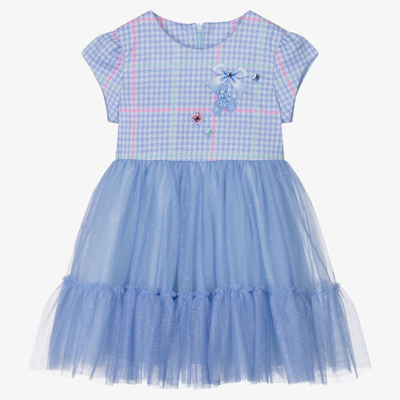 Lapin House Kids' Girls Blue Sparkle Tulle Dress