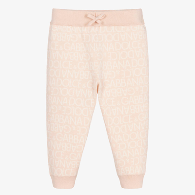 Dolce & Gabbana Babies' Girls Pink Cotton & Cashmere Joggers