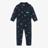 Kenzo Embroidered-detail Jumpsuit In Blue