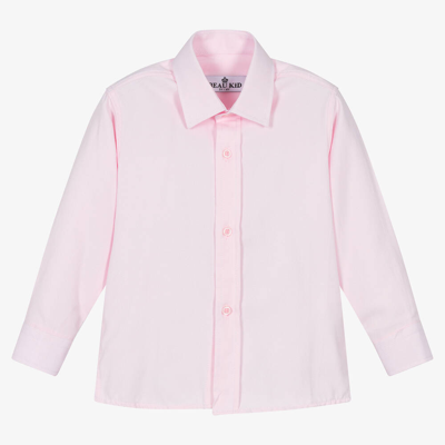 Beau Kid Boys Pink Cotton Shirt