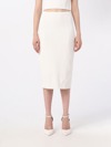 Pinko Crepe Pencil Midi Skirt In White