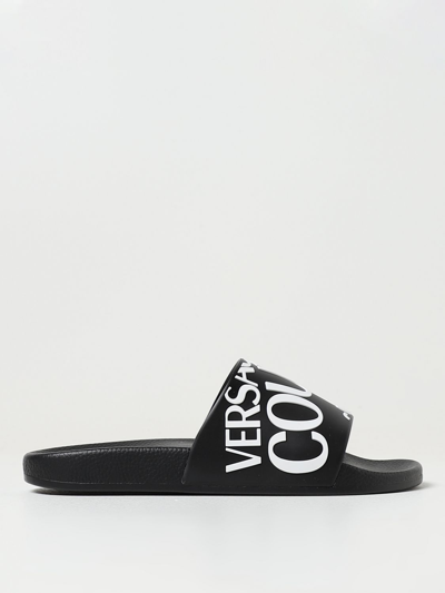 Versace Jeans Couture Logo Slides In Black