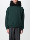 Marni Faux-fur Cotton Sweatshirt In Green