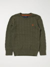 Polo Ralph Lauren Pony-motif Cable-knit Jumper In Green
