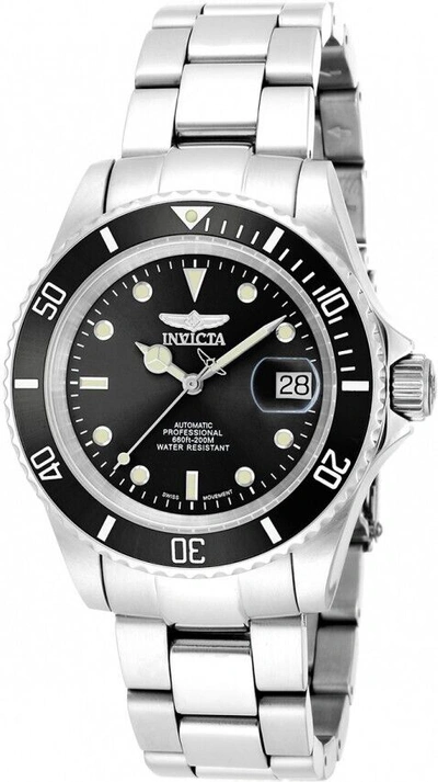 Pre-owned Invicta Men's Pro Diver 9937ob Automatic 3 Hand Black Dial Watch 40mm In Silver