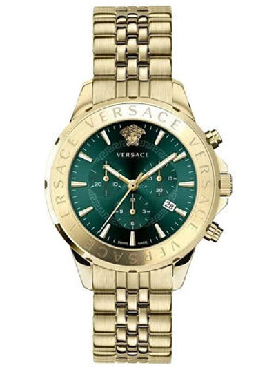 Pre-owned Versace Vev600619 Signature Chronograph 44mm 5atm