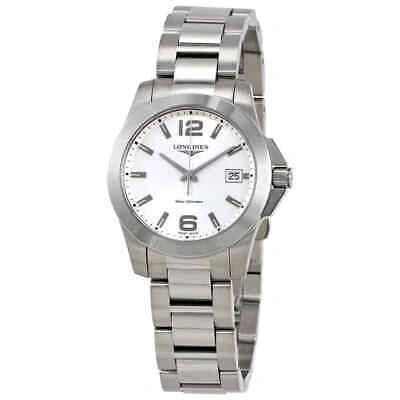 Pre-owned Longines Conquest Silver Dial Ladies 34 Mm Watch L33774766