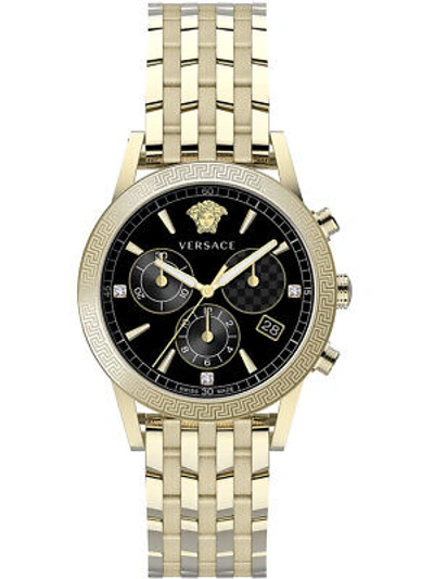 Pre-owned Versace Velt00919 Sport Tech Chronograph Ladies Watch 40mm 5atm