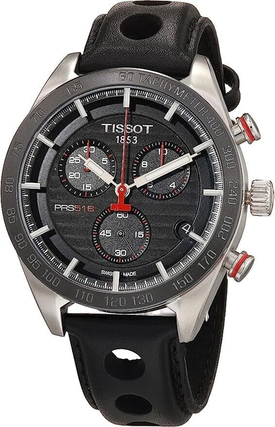Pre-owned Tissot Prs 516 Chronograph Black Carbon Dial Men's Watch T100.417.16.051.00