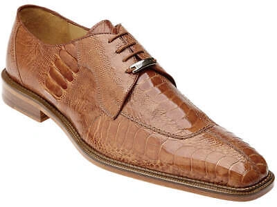 Pre-owned Belvedere Mens  Exotic Siena Genuine Ostrich Leather Burned Amber Brown 1463