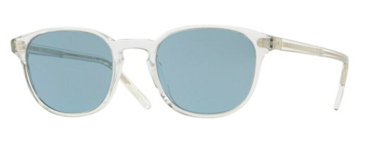 Pre-owned Oliver Peoples 0ov5219s Fairmont Sun 110156 Crystal Round Men's Sunglasses In Blue