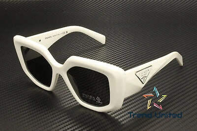 Pre-owned Prada Pr 14zs 1425s0 Talc Dark Grey 50 Mm Women's Sunglasses In Gray