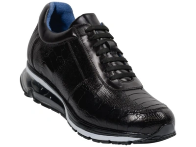 Pre-owned Belvedere Todd Sneaker Genuine Ostrich Black E02