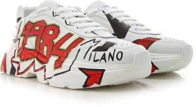 Pre-owned Dolce & Gabbana Men's Suede Leather Sneakers Collection Summer/fall 2024. Italy. In Multicolor