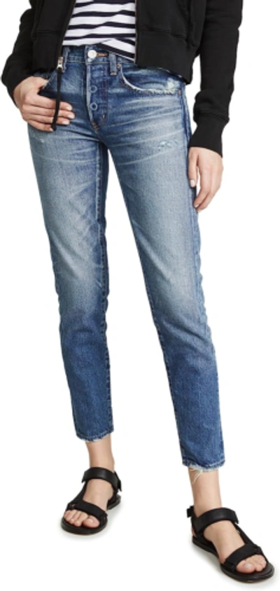 Pre-owned Moussy Vintage Women's Mv Vienna Tapered Jeans In Blue