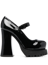 MOSCHINO 125MM CHUNKY LEATHER PUMPS