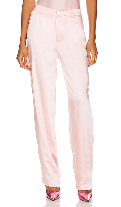 Good American Satin Trouser In Rose