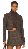 Astr The Label Siarah Wool-blend Jacket In Brown