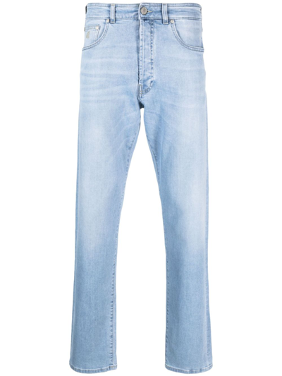 Moorer Straight-leg Cotton-blend Jeans In Blau