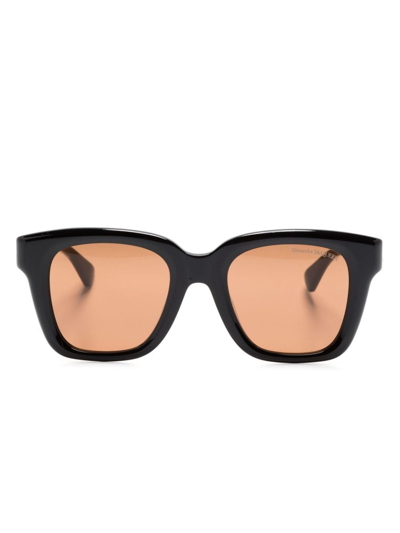 Alexander Mcqueen Skull-appliqué Square-frame Sunglasses In Black
