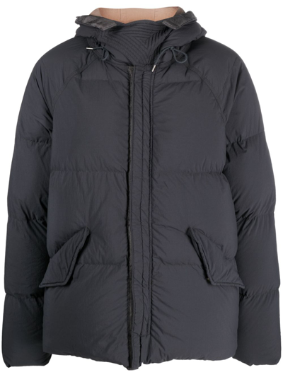 Ten C Arctic Hooded Down Jacket In Grey