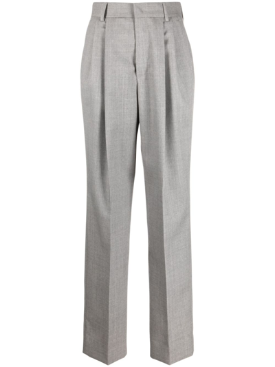 Armarium Celia Wool Straight Pleated Pants In Grey