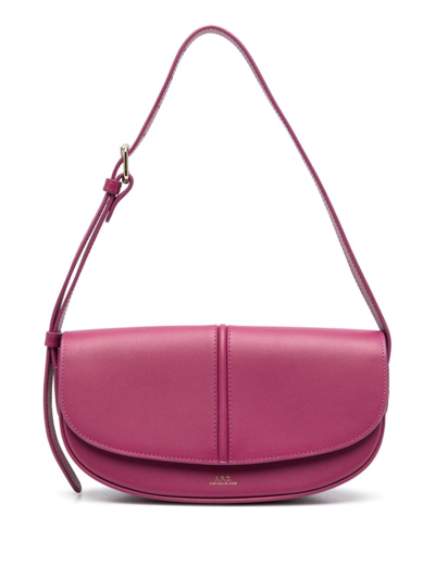 Apc Betty Leather Shoulder Bag In Violett