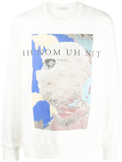 Ih Nom Uh Nit Graphic-print Cotton Sweatshirt In White