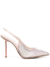 Le Silla Gilda 100mm Slingback Pumps In Nude