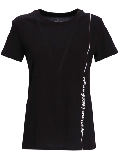 Armani Exchange Logo-print Short-sleeve T-shirt In Schwarz