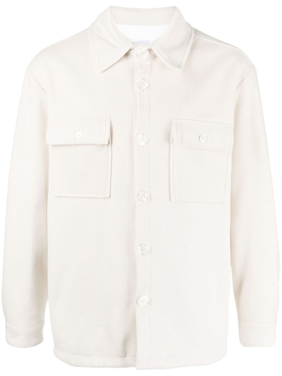 Family First French-terry Flap-pocket Shirt In White