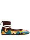 La Doublej Winter Ballerina Flats In Blau