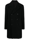 Tagliatore Double-breasted Notched-lapels Coat In Schwarz