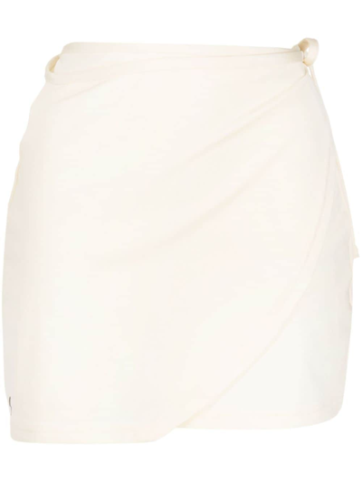 Operasport Wrap-design High-waisted Miniskirt In Weiss