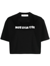 Alyx Logo-print Cropped Cotton T-shirt In Schwarz