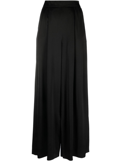 Fabiana Filippi High-waisted Pleated Palazzo Pants In Schwarz