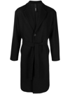Hevo Blue Double-breasted Coat With Pointed Lapels In Wool Blend Man In Schwarz