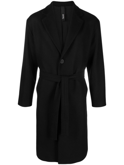 Hevo Ostunic Belted Wool Coat In Blu