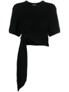 Nanushka Davita Asymmetric Terrycloth Top In Schwarz