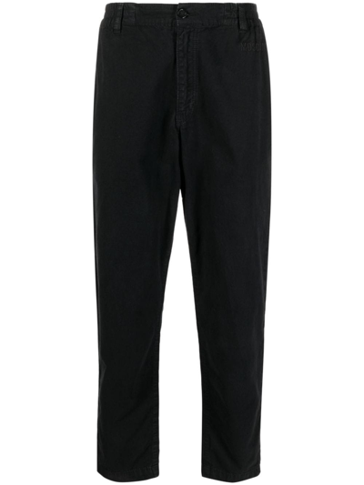 Moschino Logo-embroidered Straight-leg Trousers In Schwarz