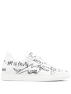 Zadig & Voltaire La Flash Graffiti-print Sneakers In Weiss