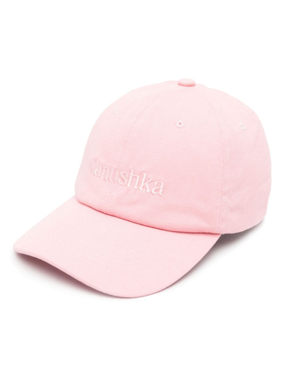 Nanushka Logo-embroidered Cotton Cap In Rosa