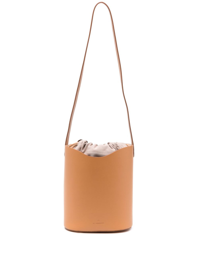 Il Bisonte Roseto Vacchetta Leather Bucket Bag In Braun