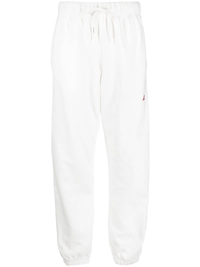 Autry Logo-embroidered Cotton Track Pants In Weiss