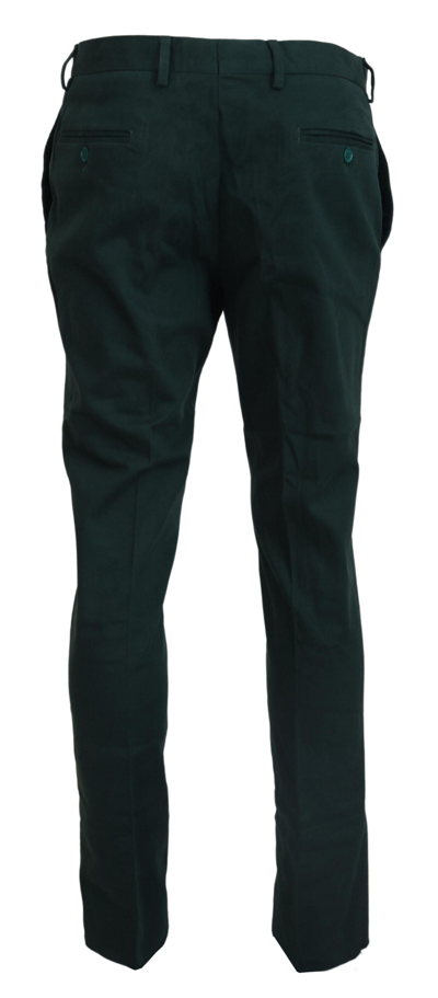 Bencivenga Dark Green Cotton Skinny  Pants